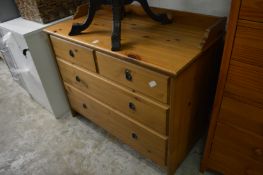 A pine bedroom chest.