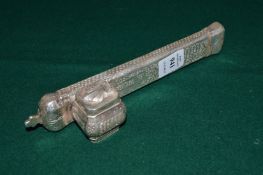 A white metal Islamic scribes box.