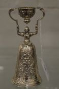 A Continental silver gilt wager cup.