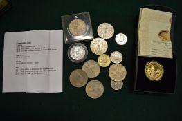 A group of Commemorative coins.