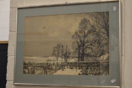 Harry's Prospect, black and white print.