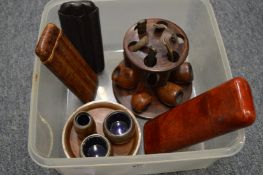 Smoking related items to include a pipe rack and pipe and various cigar cases.