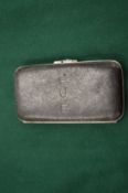 A silver mounted leather cigar or cigarette case.