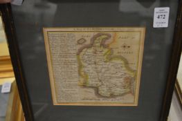 Three small framed and glazed maps.