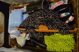 Ladies dress, various textiles and other items.