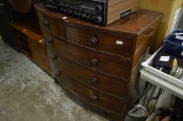 Victorian mahogany bow front chest of drawers.