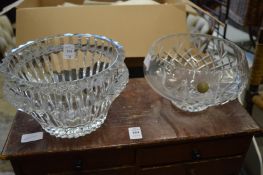 Two cut glass bowls.