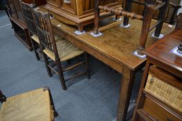 An oak kitchen table.