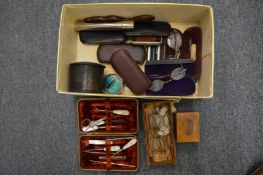 Early cased spectacles and other collectables.