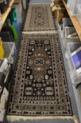 Two Persian style rugs, 190cm x 90cm and 190cm x 93cm.