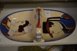 An unusual Quimper double ended hors-d'oeuvre tray.