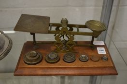 Postal scales and weights.