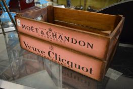 Two novelty wooden storage boxes.