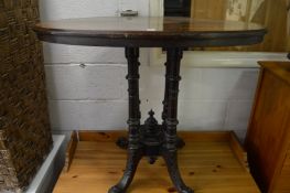 Victorian inlaid walnut table.