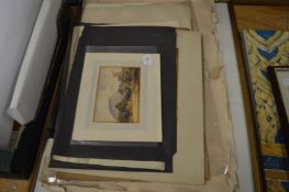 A collection of framed and unframed watercolours, drawings etc.