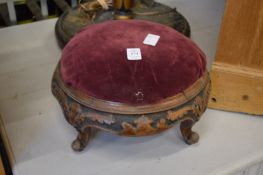 Victorian stool and a chinoiserie decorated standard lamp.