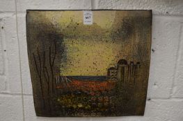 An art pottery wall mounted plaque.