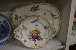 Two floral decorated porcelain dishes.