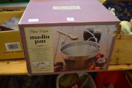 A preserve pan, boxed.