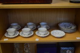 A set of six Meissen coffee cups with gilt decoration and other china.