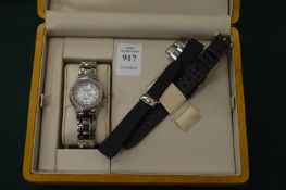 A Techno Marine ladies wristwatch with original case.