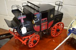 A good scratch built 1/8th scale model of a Royal Mail coach.