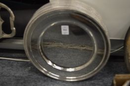 A set of twelve plated circular plates with gadrooned borders.