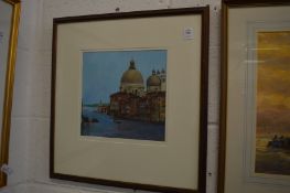 John Fisher, view of Venice, oil on paper.