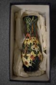A modern Moorcroft baluster shaped vase by Rachel Bishop, limited edition 96/200 with original box.