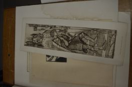 Various etchings and engravings, unframed.