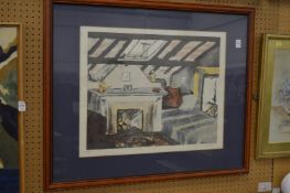 Sarah Churchill, interior scene, limited edition print, pencil signed.
