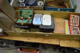 Quantity of fishing flies and other items.