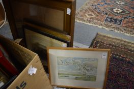 A small group of paintings and prints.