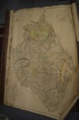 A large linen backed map of Windsor forest and another Continental linen backed map.