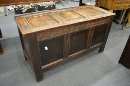 An 18th century oak coffer.