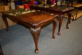 Two reproduction mahogany coffee tables.