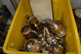 Silver photograph frame and miscellaneous plated items.