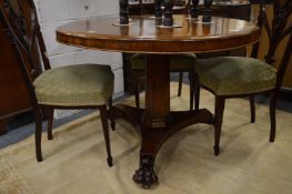A 19th century mahogany circular tilt-top breakfast table.