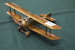 A very good brass 1:36 scale model of a Sopwith Camel by Frank Hackett.