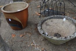 Two garden pots.