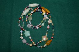 Decorative hard stone bead necklace.