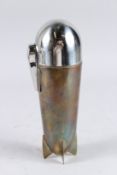A SILVER PLATE ZEPPELIN COCKTAIL SHAKER. 9ins high.