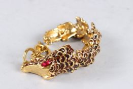 A KENNETH LANE VINTAGE CROCODILE BRACELET.