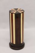 A DECO DESIGN STRIPEY CIRCULAR COLUMN. 2ft 4ins high.