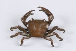 A JAPANESE BRONZE CRAB. 3.5ins.