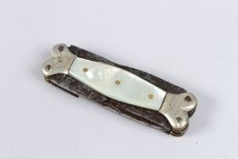 A MOTHER-OF-PEARL FOLDING PENKNIFE.