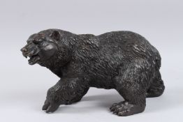 A LARGE BRONZE BEAR. 13ins high.