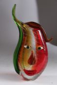 A MURANO GLASS FACE VASE. 13ins high.