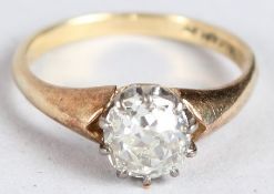 A VERY GOOD SOLITAIRE DIAMOND RING 1ct+ Ring size N+.