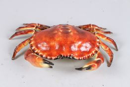 A PAINTED IRON CRAB BOX. 12ins long.